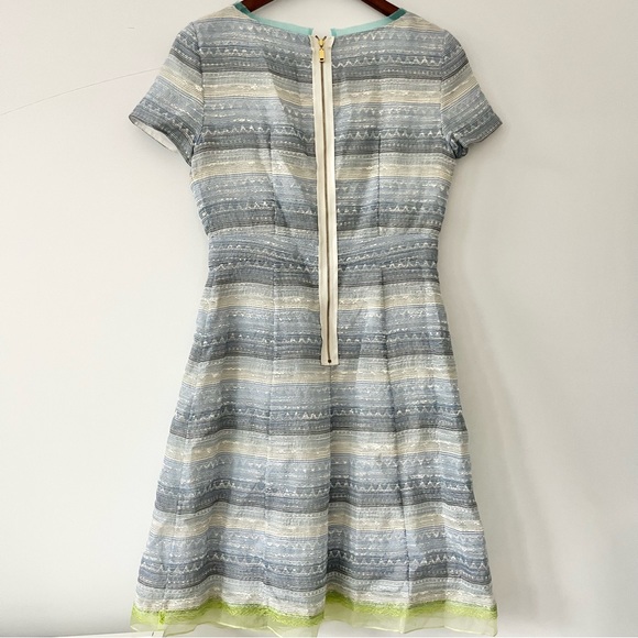 Elie Tahari Glenda Tweed Lace Cocktail Dress White Blue Green Lined Layered US 6 - Picture 12 of 12